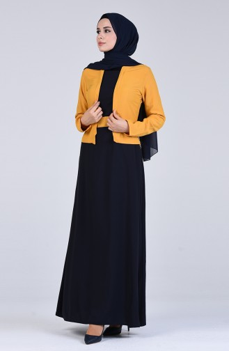 Mustard İslamitische Jurk 6469-08