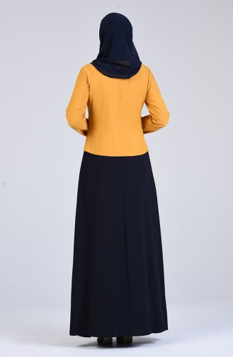 Senf Hijab Kleider 6469-08