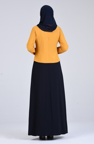 Mustard İslamitische Jurk 6469-08