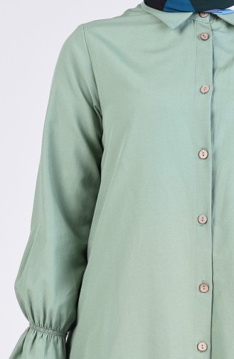 Gömlek Yaka Tunik 1438-01 Çağla Yeşili