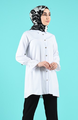 White Overhemdblouse 1438-03