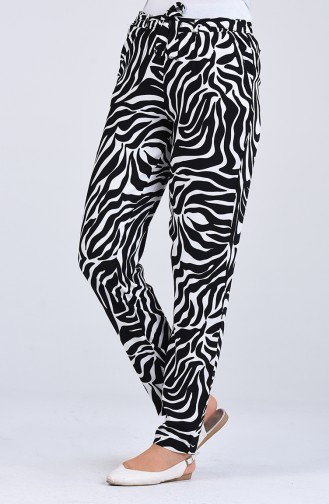 Striped Viscose Trousers 1191-15 Black 1191-15