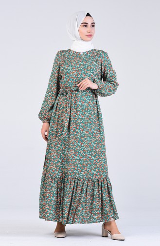 Grün Hijab Kleider 20Y3063800-01
