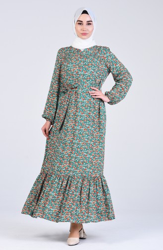 Grün Hijab Kleider 20Y3063800-01