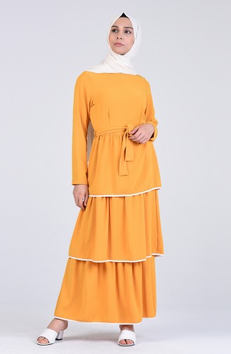 فستان أصفر خردل 3074-06