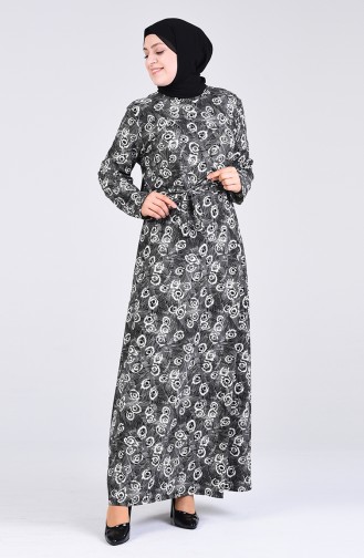 Schwarz Hijab Kleider 5708R-01