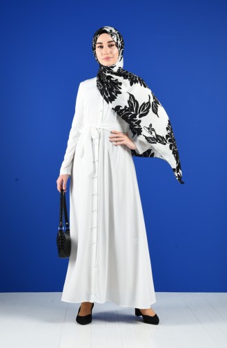 Weiß Hijab Kleider 60131-03