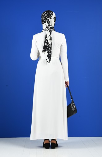Weiß Hijab Kleider 60131-03