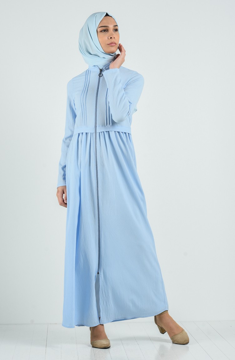 pastel blue abaya