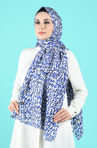 Damla Desenli Şal 13174-04 Krem Saks