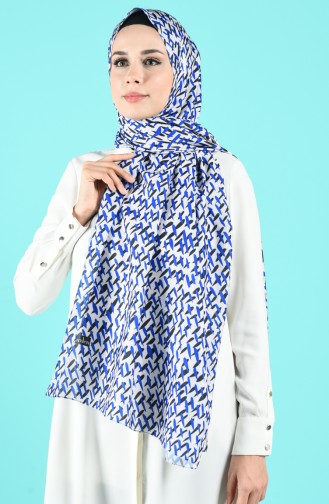 Damla Desenli Şal 13174-04 Krem Saks