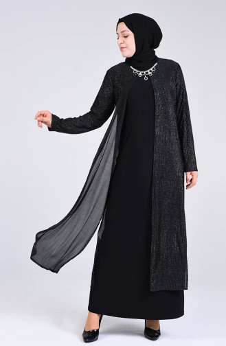 Schwarz Hijab-Abendkleider 4254-03