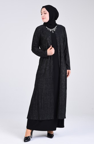 Schwarz Hijab-Abendkleider 4254-03