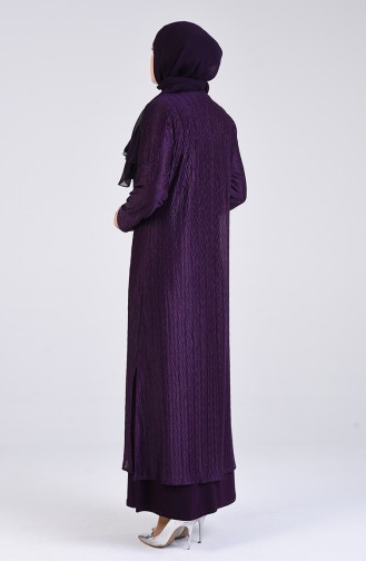 Lila Hijab-Abendkleider 4256-04