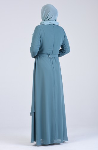 Plus Size Lace Chiffon Evening Dress 1318-01 Sea Green 1318-01