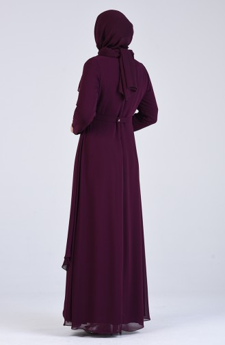 Plus Size Lace Chiffon Evening Dress 1318-03 Plum 1318-03