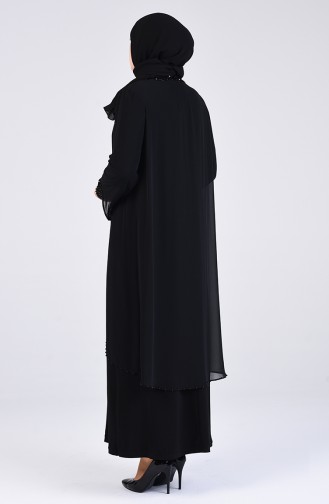 Schwarz Hijab-Abendkleider 3154-01