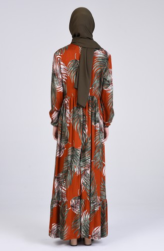 Ziegelrot Hijab Kleider 0086-01