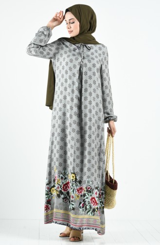 Unreife Mandelgrün Hijab Kleider 8251D-01