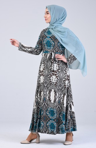 Robe Hijab Pétrole 20Y3034301-01
