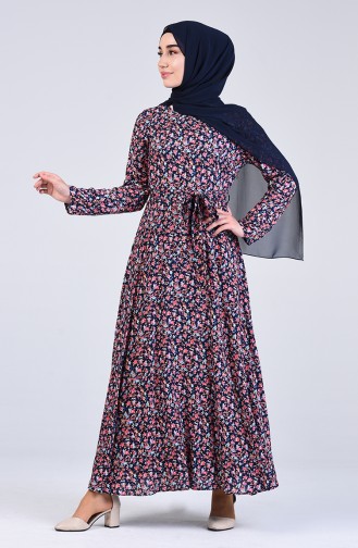 Dunkelblau Hijab Kleider 20Y3034301B-01