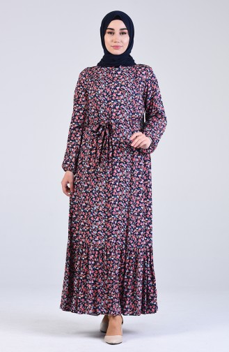 Dunkelblau Hijab Kleider 20Y3063800-03