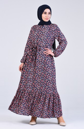 Dunkelblau Hijab Kleider 20Y3063800-03