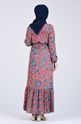 Ziegelrot Hijab Kleider 20Y306380A-01