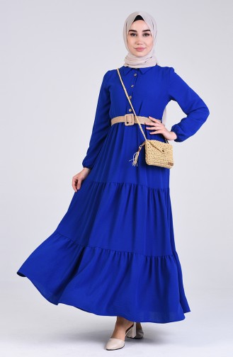 Saks-Blau Hijab Kleider 5483-14