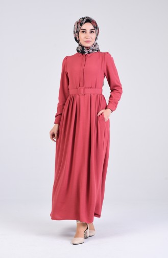 Beige-Rose Hijab Kleider 5644-09