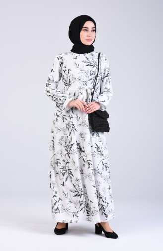 Naturfarbe Hijab Kleider 8074A-02