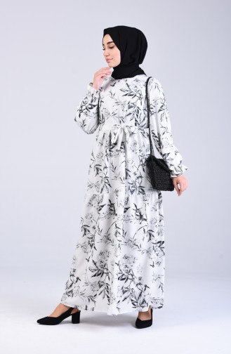 Naturfarbe Hijab Kleider 8074A-02
