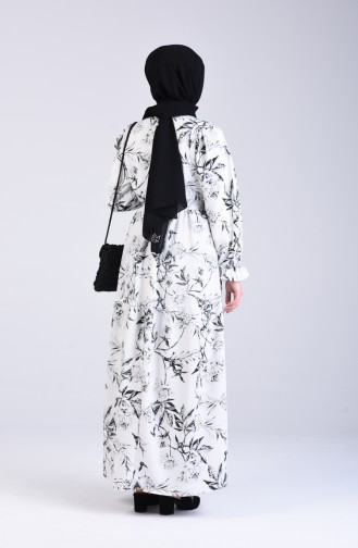 Naturfarbe Hijab Kleider 8074A-02