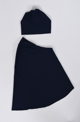 Dunkelblau Hijab Badeanzug 1003-01