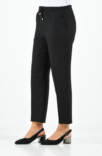 Pants with Elastic Waist Pockets 4105-04 Black 4105-04