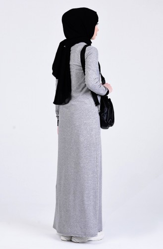 Dark Gray Hijab Dress 0506-06