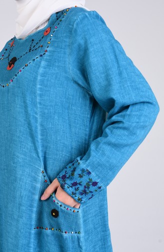 Turquoise İslamitische Jurk 9595-02