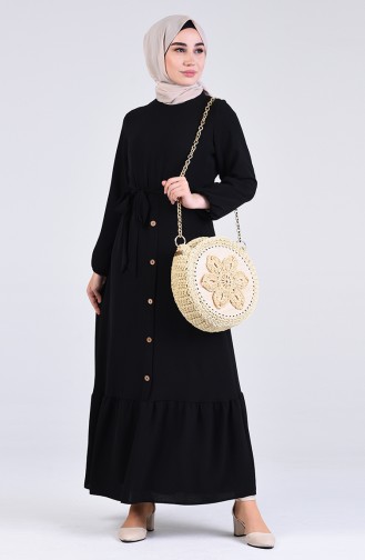 Schwarz Hijab Kleider 3086-03