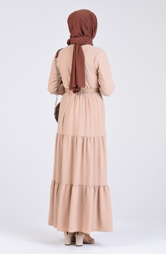 Beige Hijab Dress 5483-10