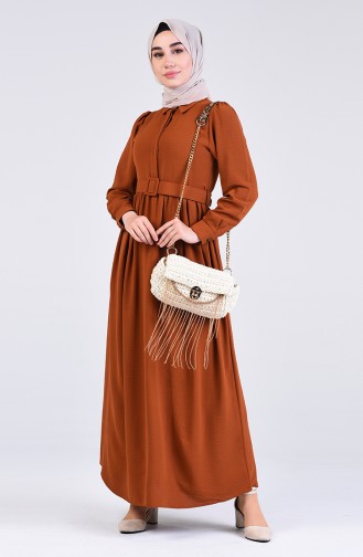 Tan Hijab Dress 5644-02