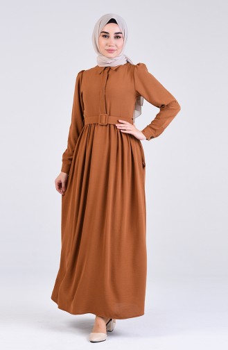 Light Tan Hijab Dress 5644-03