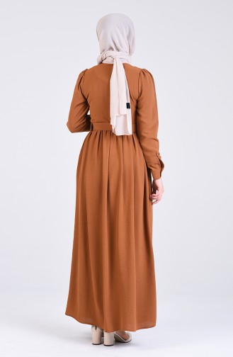 Light Tan Hijab Dress 5644-03