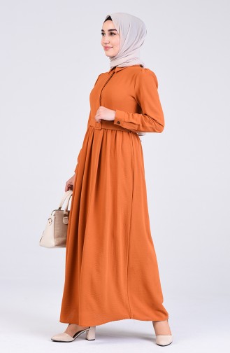 Aerobin Fabric Belt Dress 5644-05 Apricot Color 5644-05