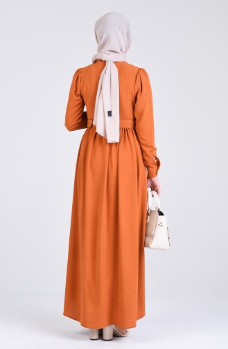 Aerobin Fabric Belt Dress 5644-05 Apricot Color 5644-05