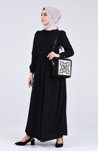 Schwarz Hijab Kleider 5644-10