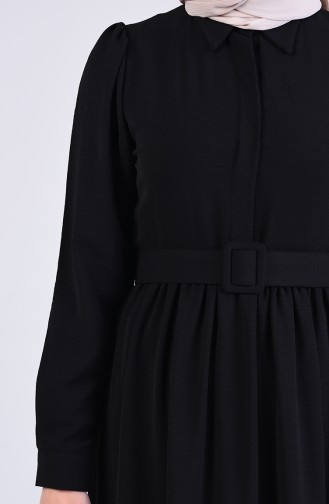 Aerobin Fabric Belt Dress 5644-10 Black 5644-10
