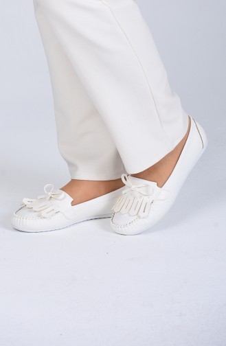 White Woman Flat Shoe 0126-03