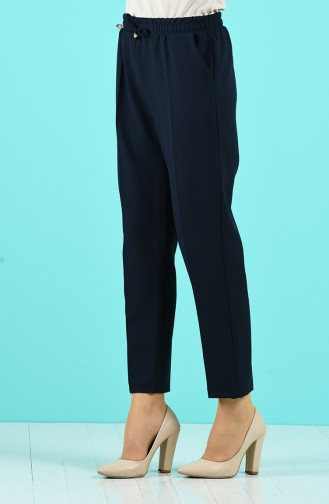 Pants with Elastic waist Pockets 4105-02 Navy Blue 4105-02