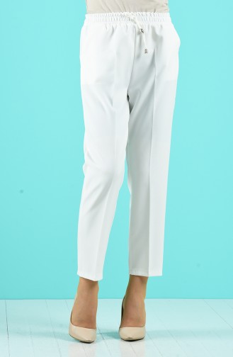 Pants with Elastic waist Pockets 4105-03 Light Gray 4105-03