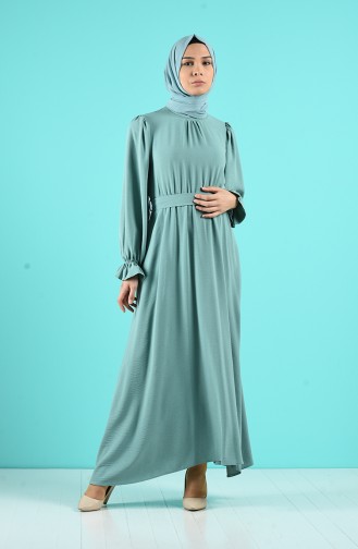 Robe Hijab Vert noisette 12045-04